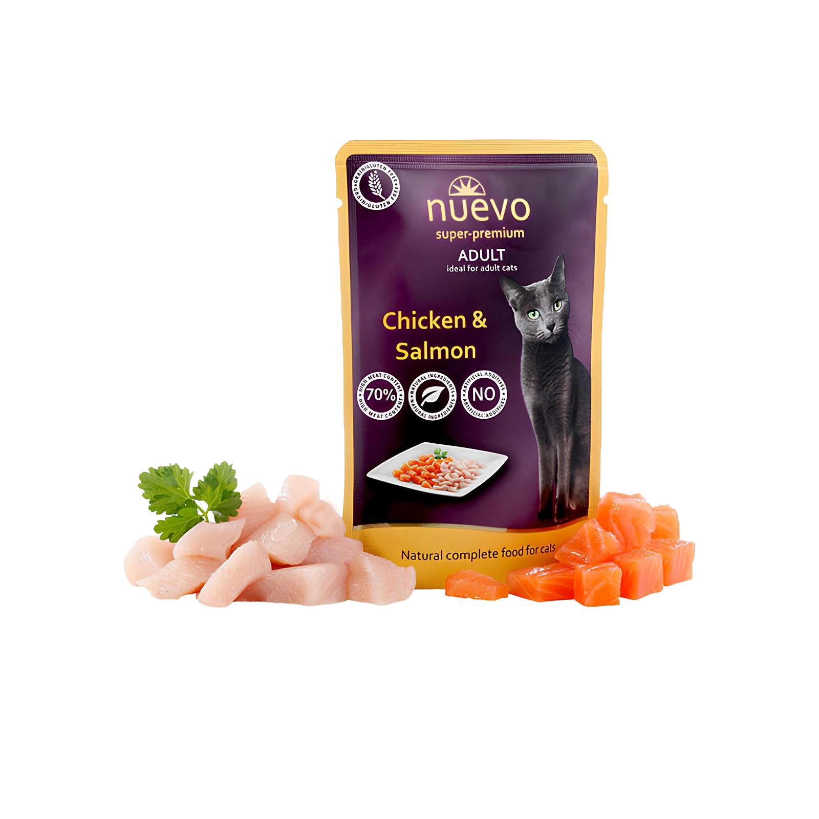 Nuevo saszetka Kurczak i Łosoś | Dorosły | 85g