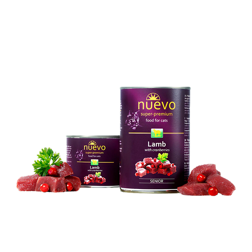 NUEVO KOT PUSZKA SENIOR JAGNIĘCINA ŻURAWINA 200g